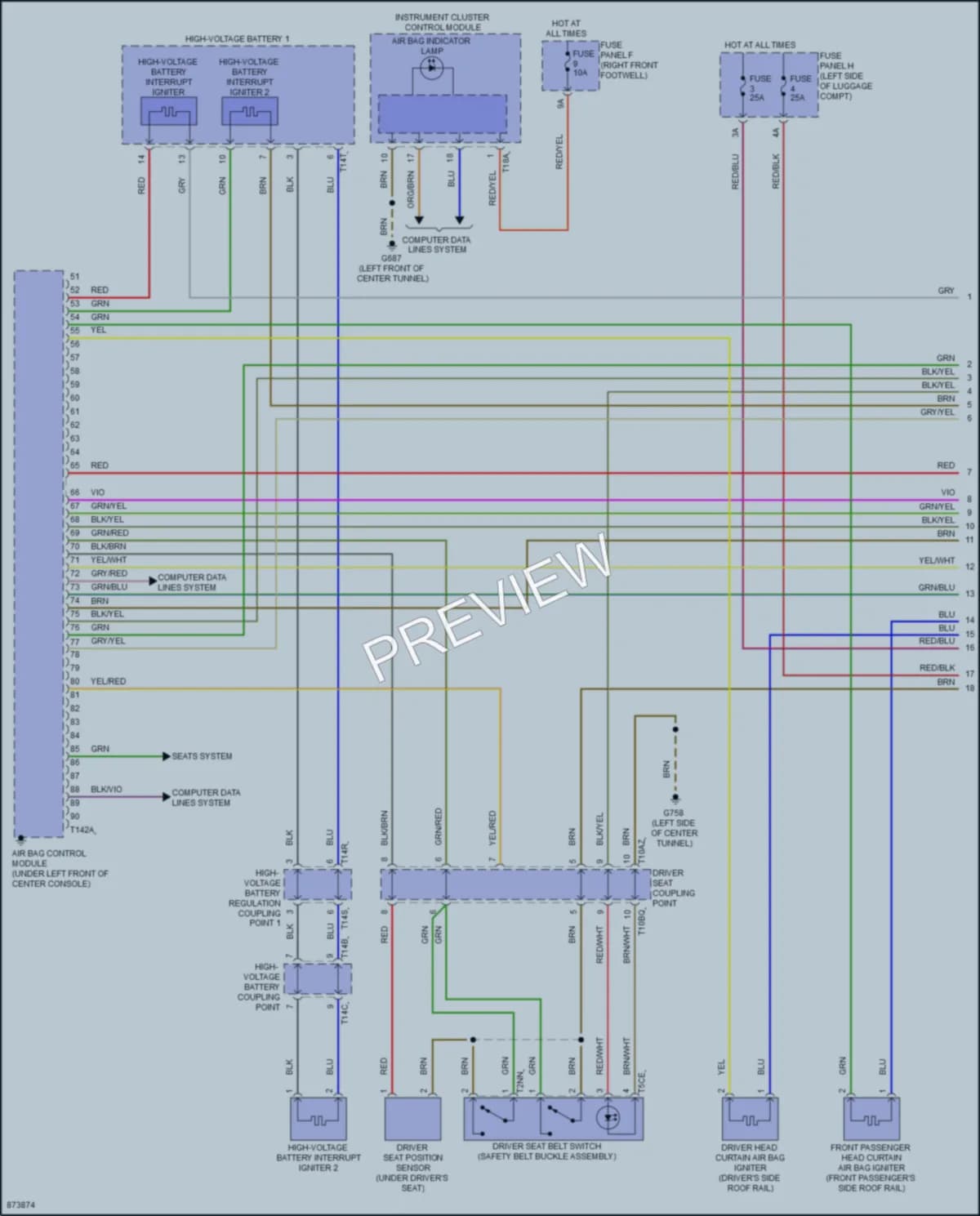 2024 Audi SQ8etronSportback Supplemental Restraints wiring diagram preview