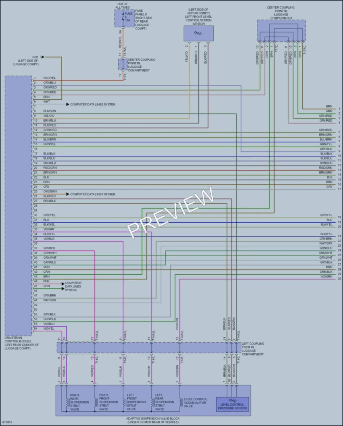 2024 Audi etronGT Electronic Suspension wiring diagram preview