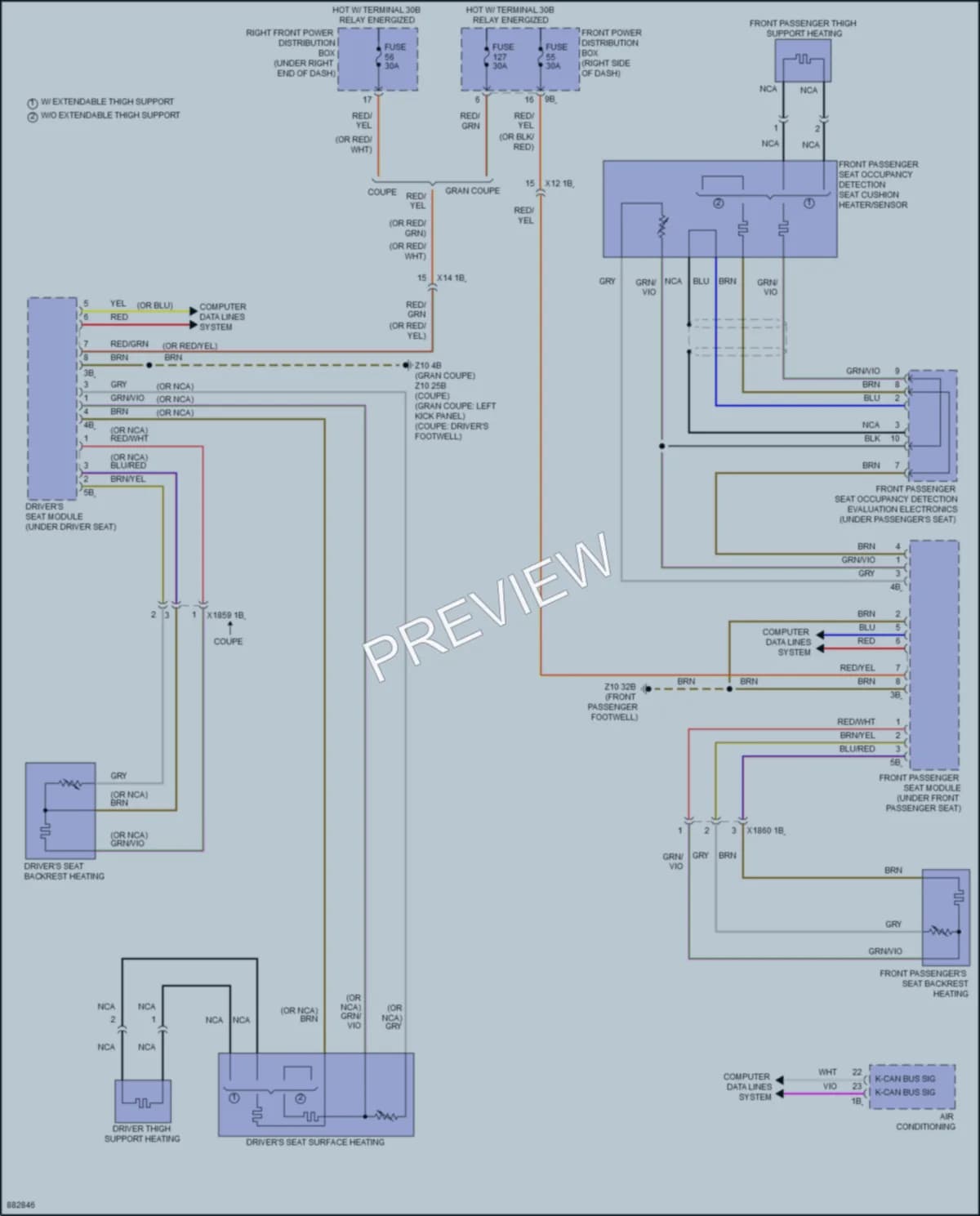 2024 BMW 228iGranCoupe Power Seats wiring diagram preview
