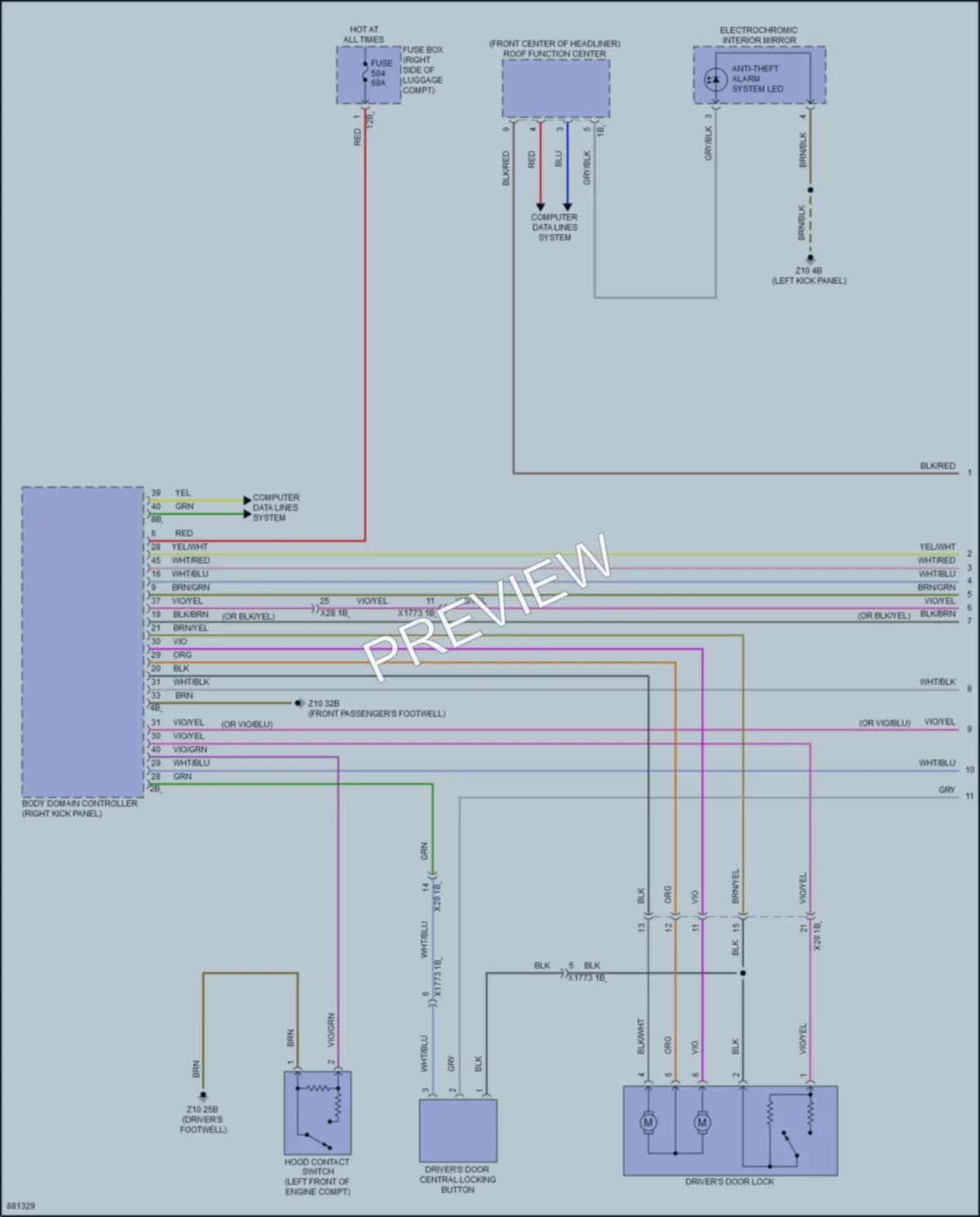 2024 BMW 230i Power Door Locks wiring diagram preview