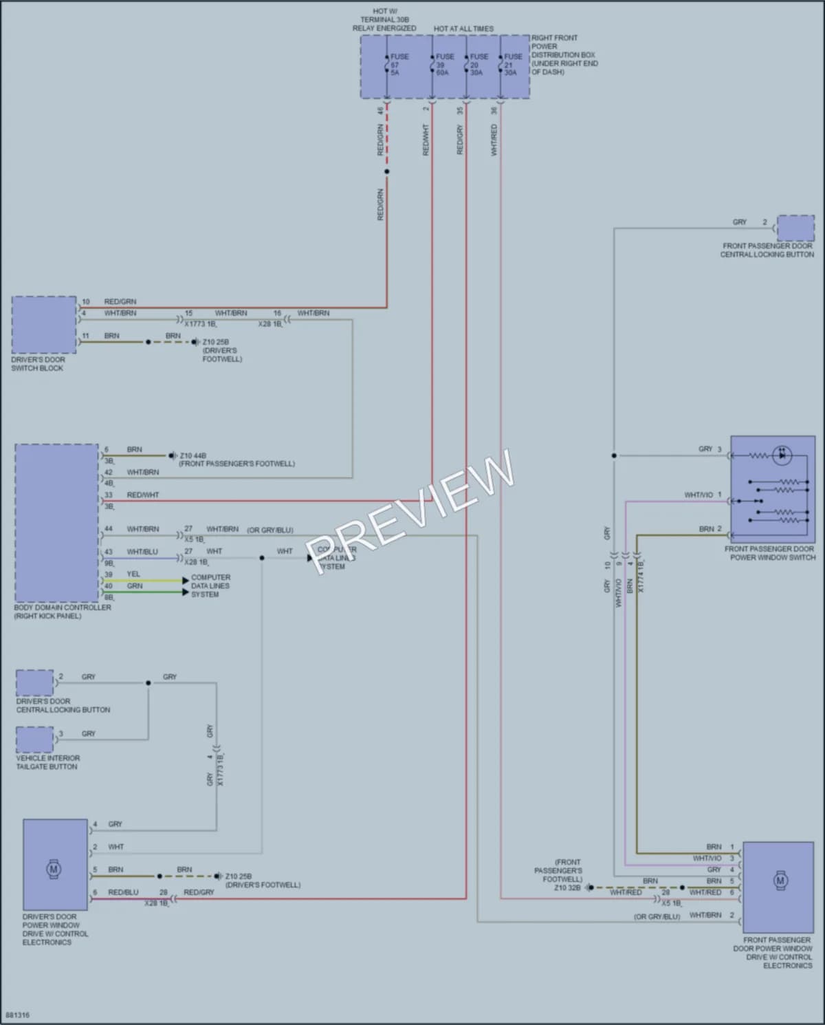 2024 BMW 230i Power Windows wiring diagram preview