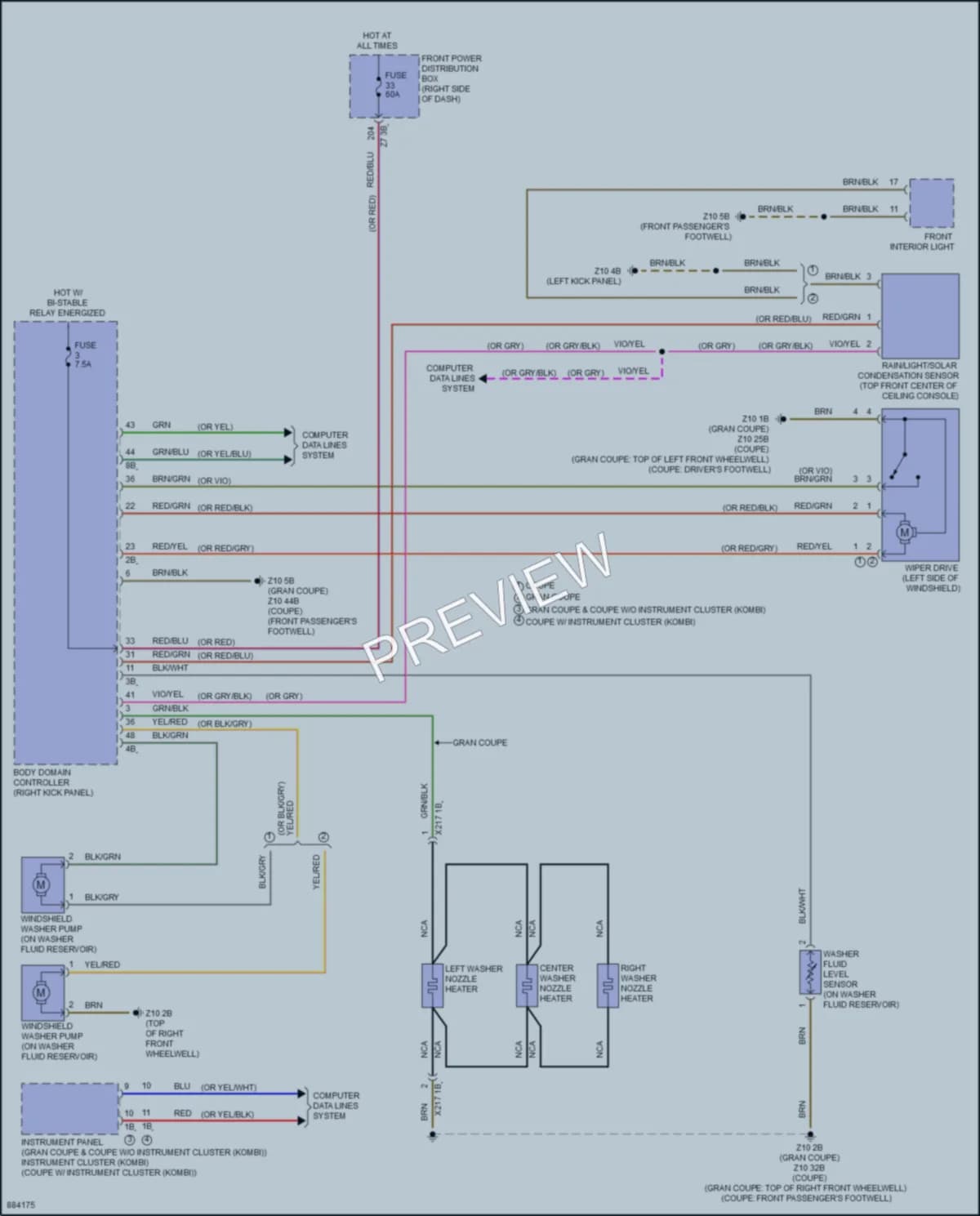 2024 BMW 230i Wiper Washer wiring diagram preview