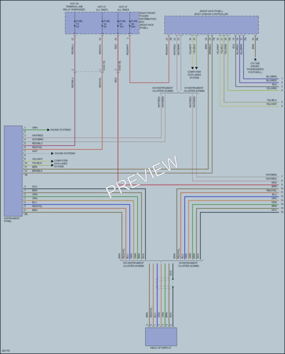 2024 BMW 330e Instrument Cluster wiring diagram preview
