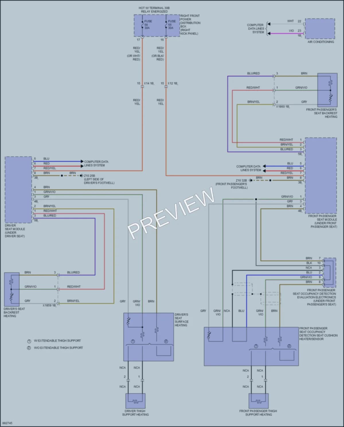 2024 BMW 330e Power Seats wiring diagram preview