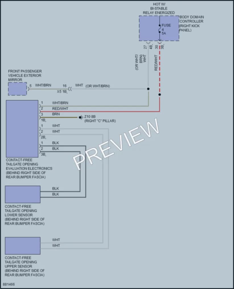 2024 BMW 330e Trunk Tailgate Fuel Door wiring diagram preview