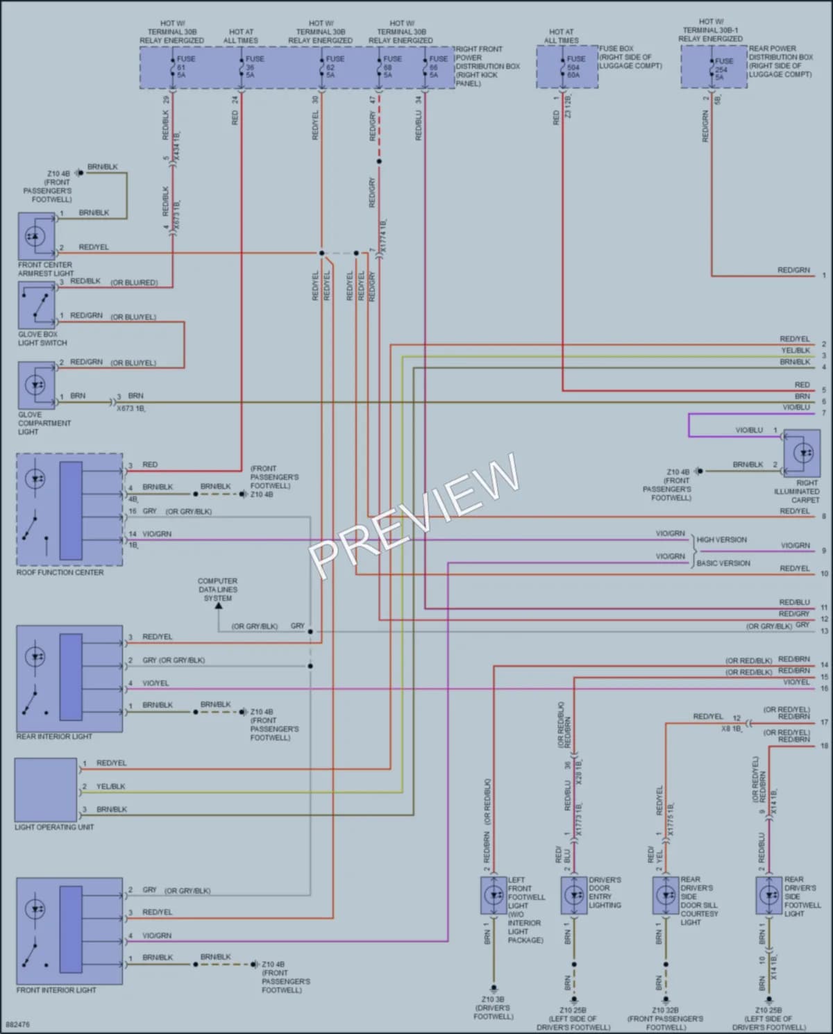 2024 BMW 330i Interior Lights wiring diagram preview