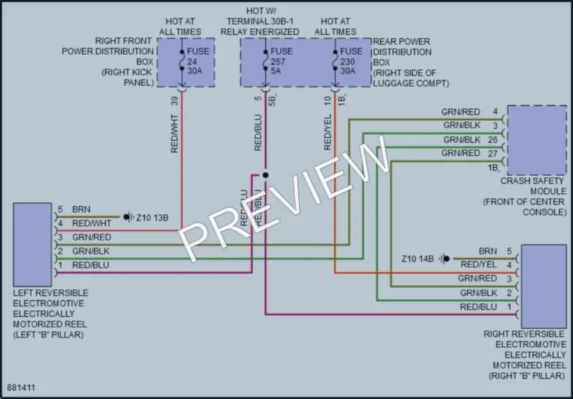 2024 BMW 330i Passive Restraints wiring diagram preview