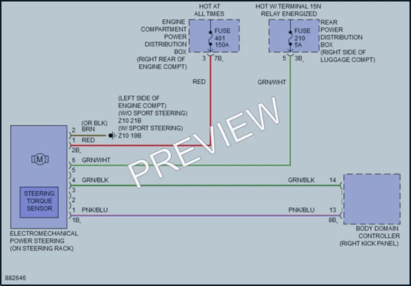 2024 BMW 430i Electronic Power Steering wiring diagram preview