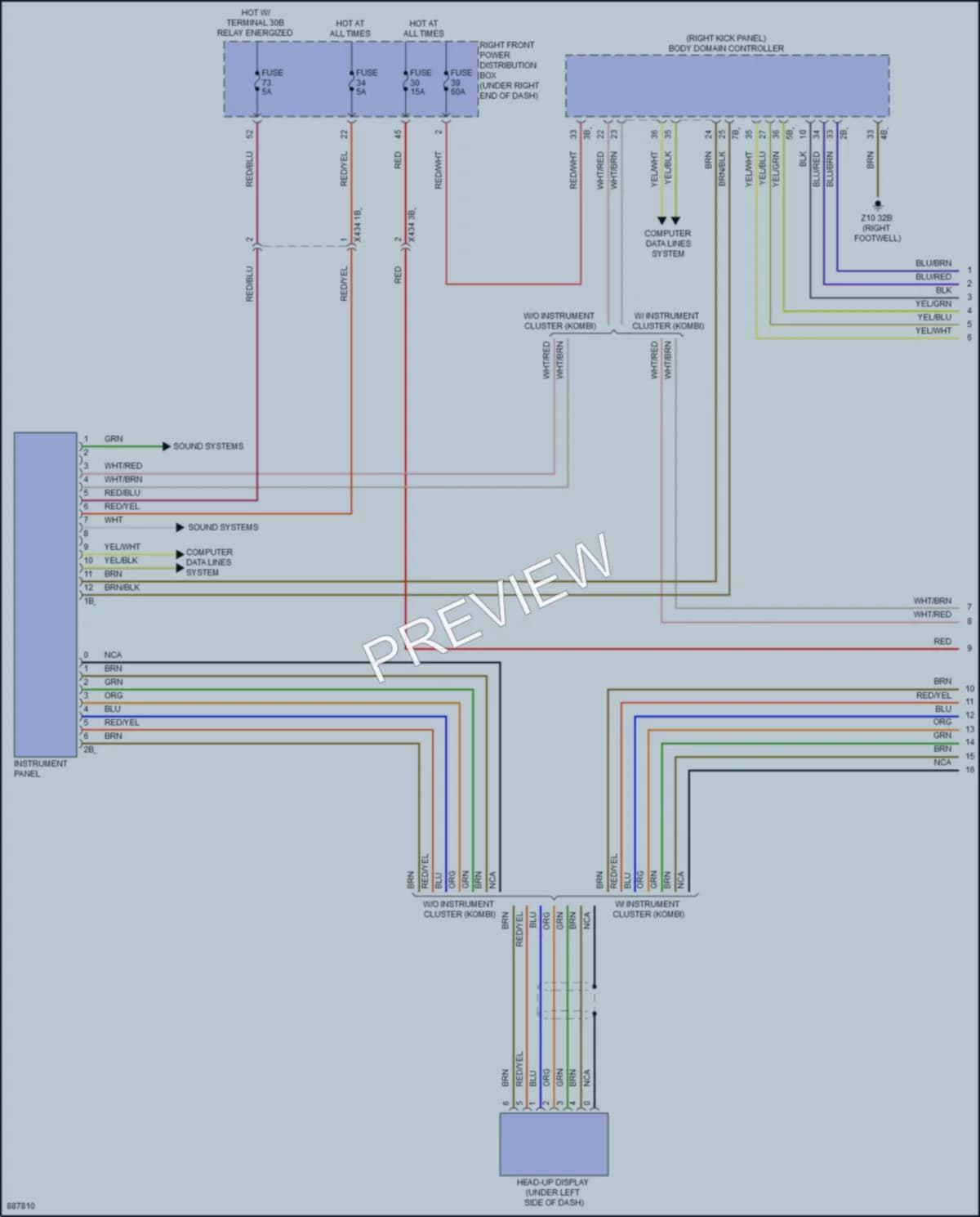 2024 BMW 430i Instrument Cluster wiring diagram preview