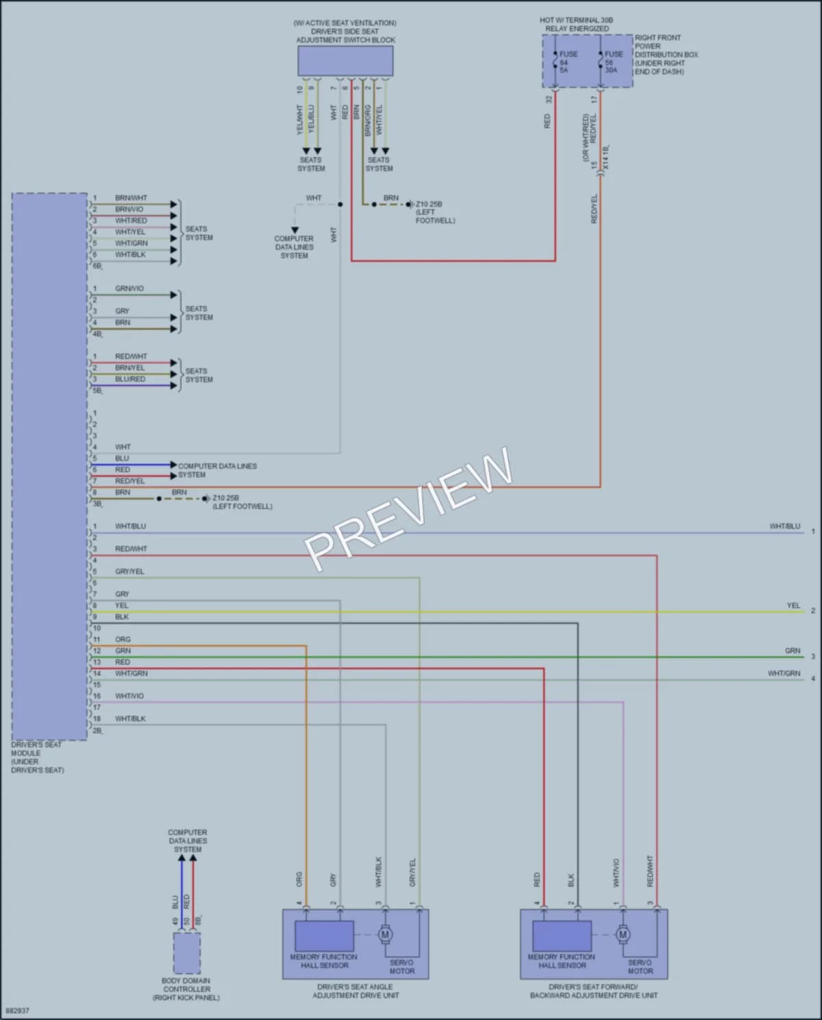 2024 BMW 430i Memory Systems wiring diagram preview