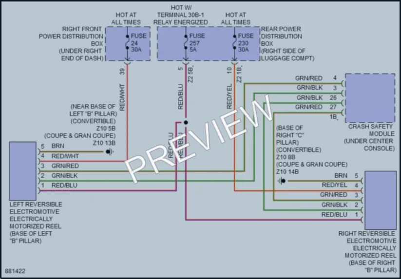 2024 BMW 430i Passive Restraints wiring diagram preview