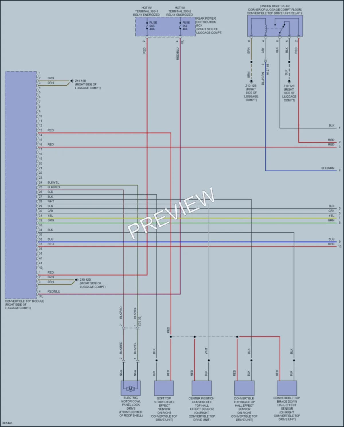 2024 BMW 430i Power Top Sunroof wiring diagram preview