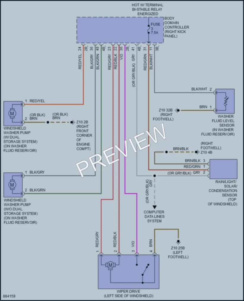 2024 BMW 430i Wiper Washer wiring diagram preview