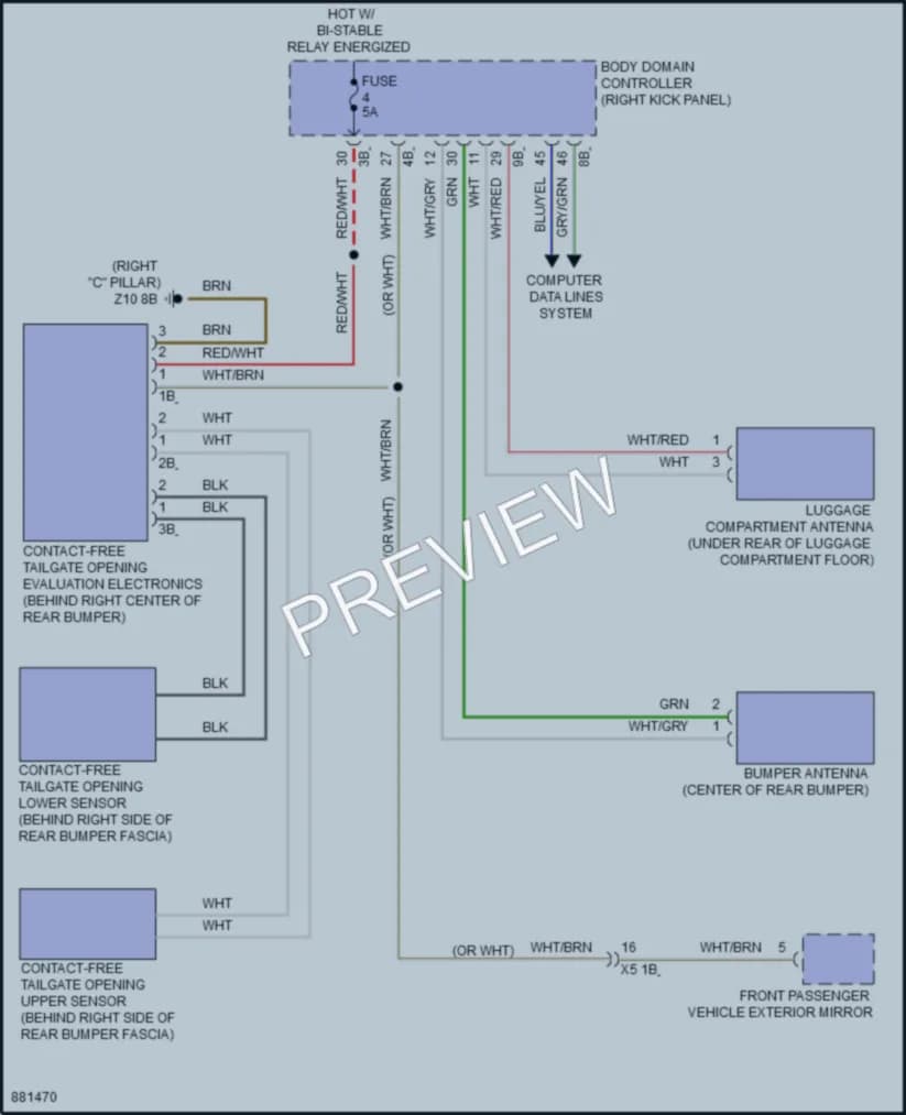 2024 BMW 430iGranCoupe Trunk Tailgate Fuel Door wiring diagram preview