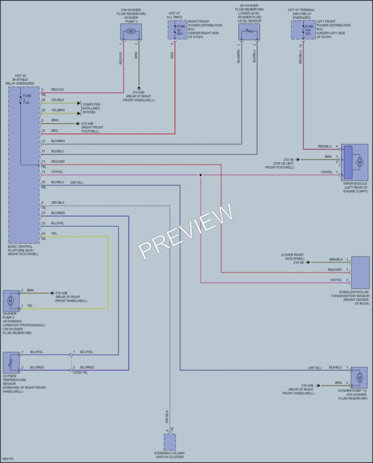 2024 BMW 530i Wiper Washer wiring diagram preview