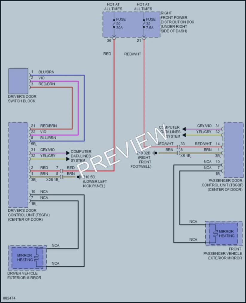 2024 BMW 540i Defoggers wiring diagram preview
