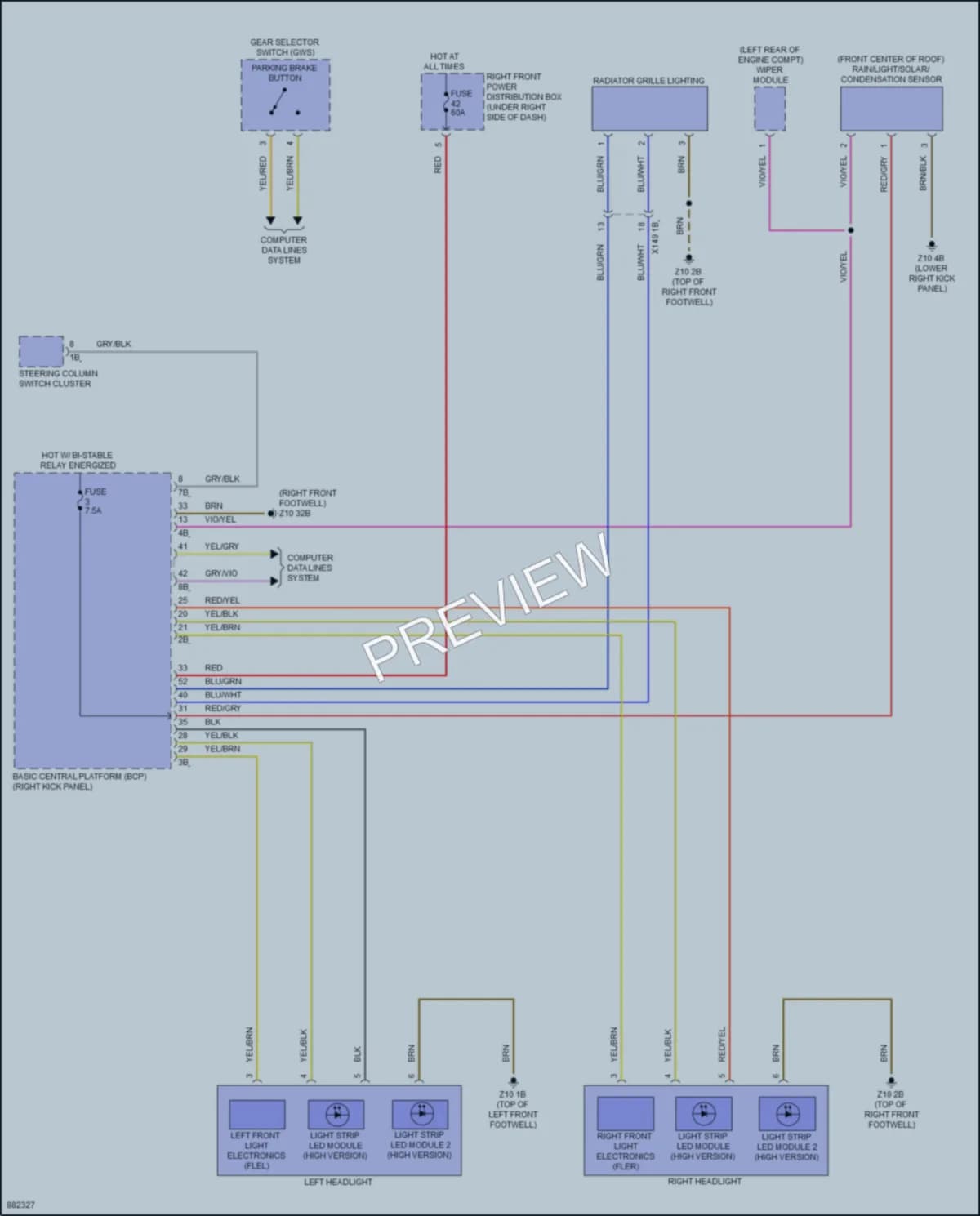 2024 BMW 540i Headlights wiring diagram preview