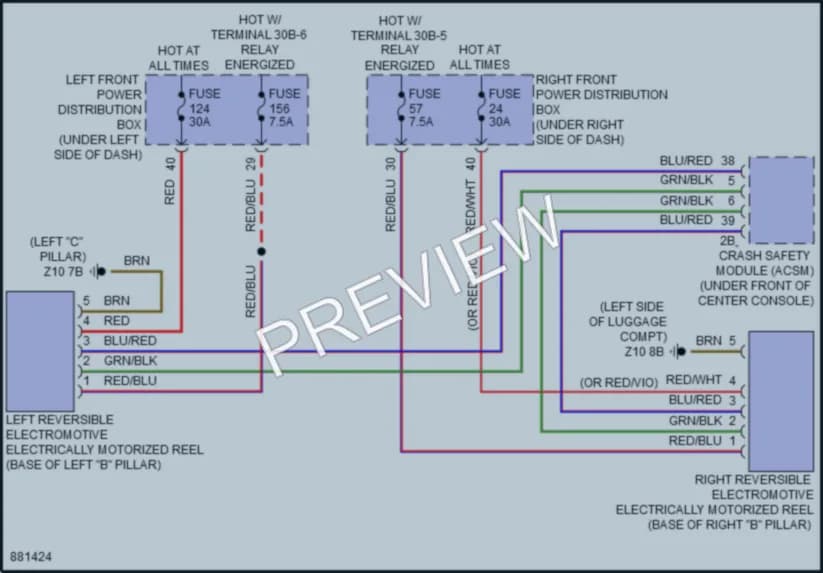 2024 BMW 540i Passive Restraints wiring diagram preview