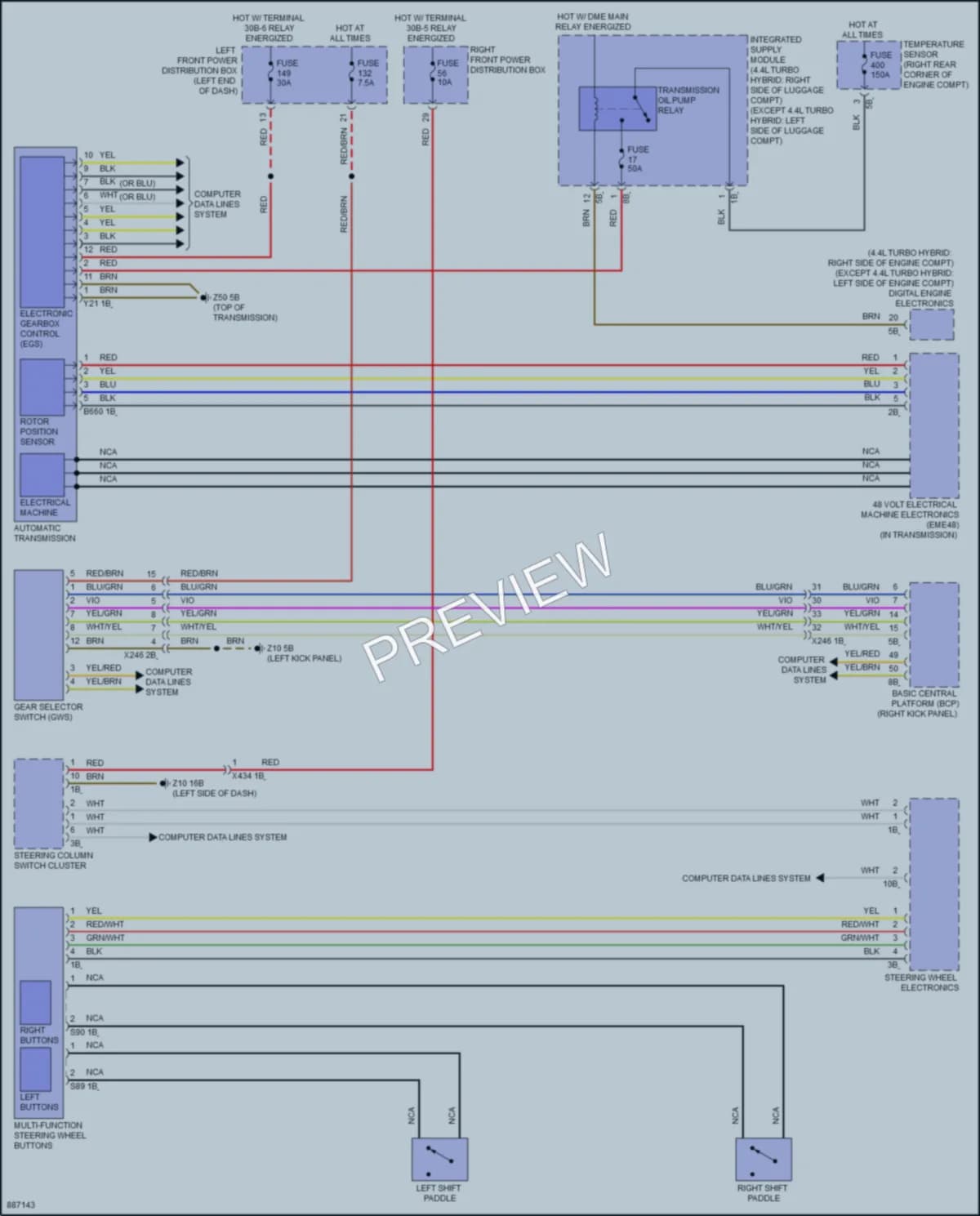 2024 BMW 740i Transmission wiring diagram preview