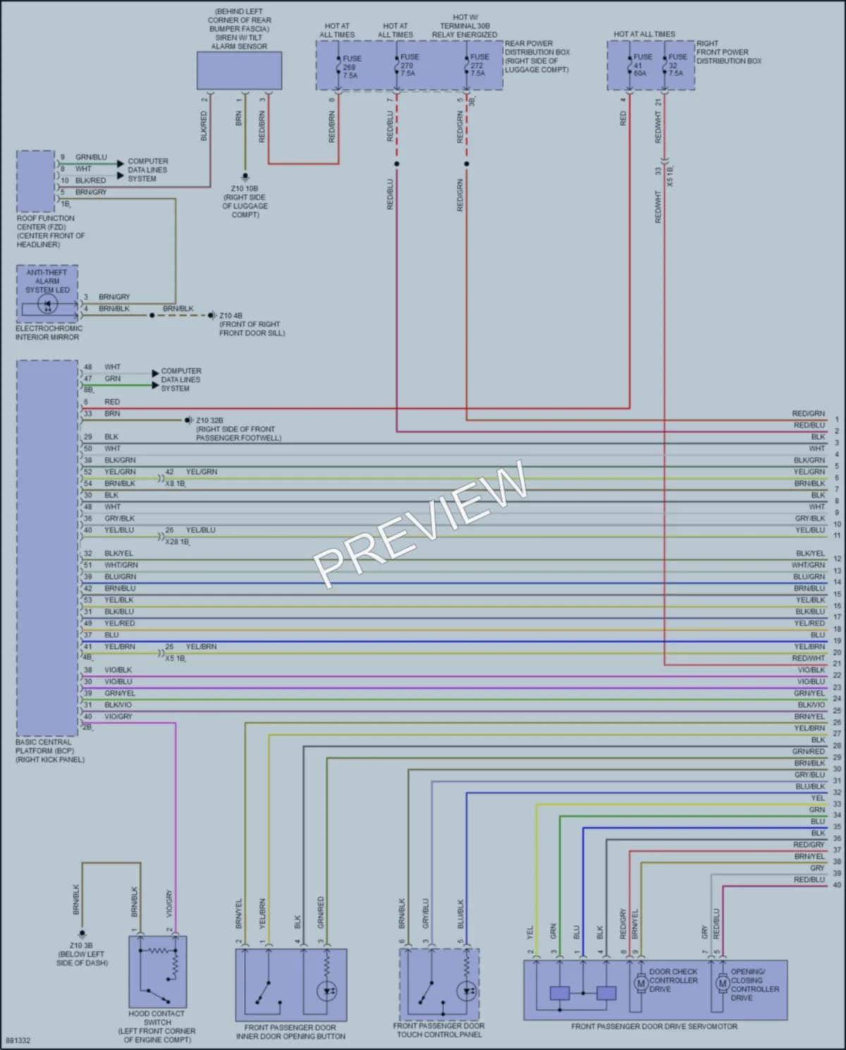 2024 BMW 760i Power Door Locks wiring diagram preview