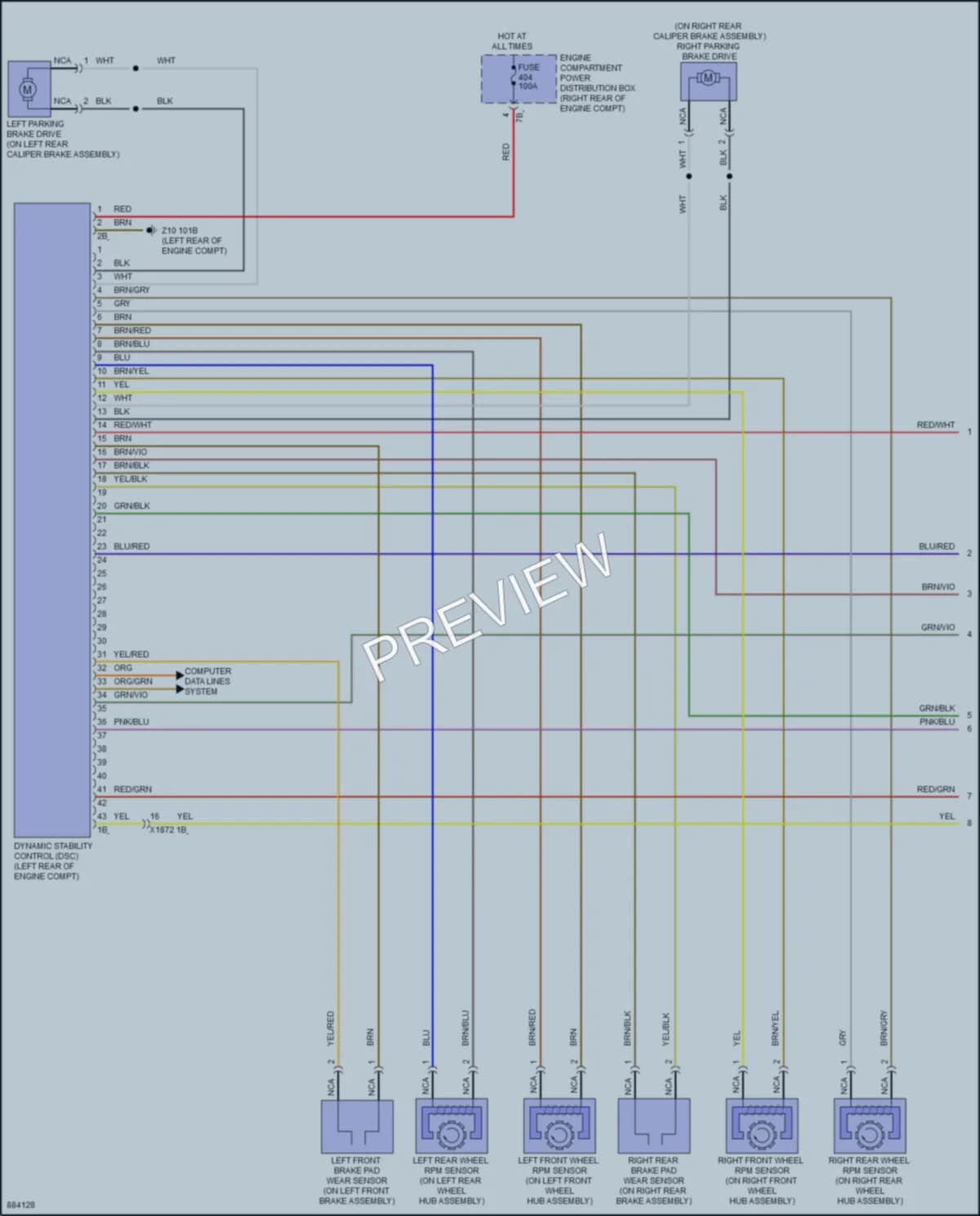 2024 BMW 840i Anti Lock Brakes wiring diagram preview