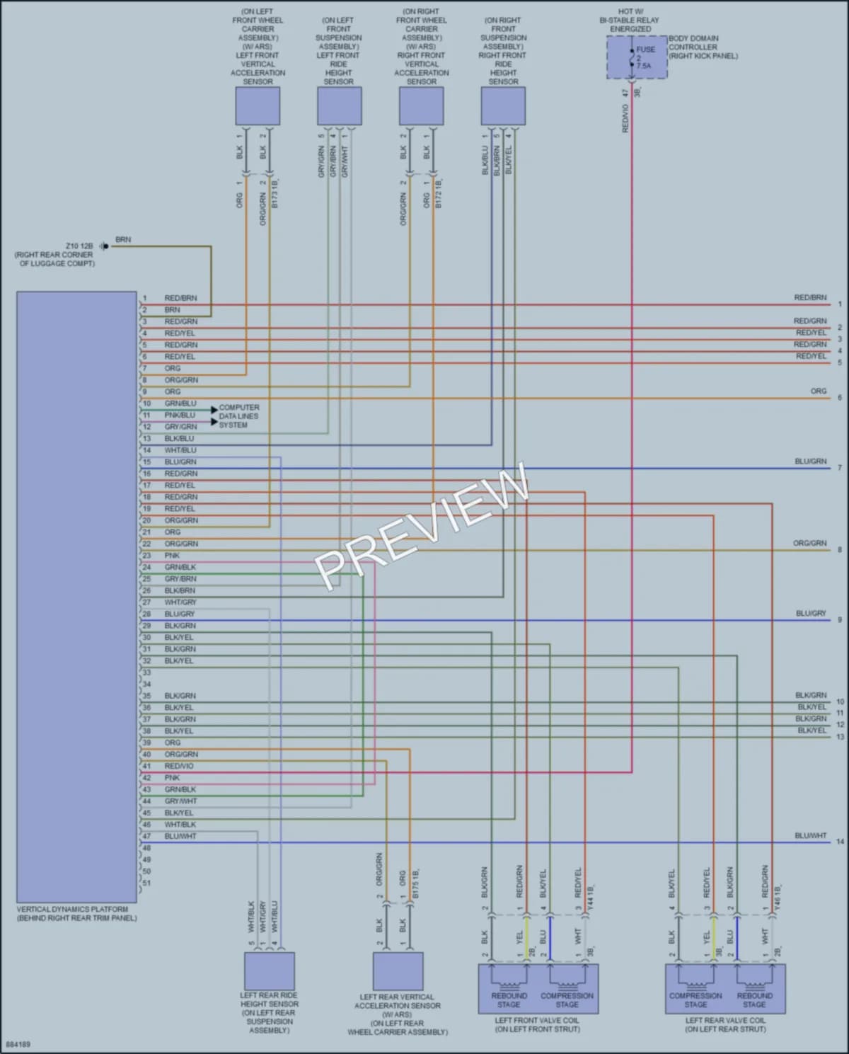 2024 BMW 840i Electronic Suspension wiring diagram preview