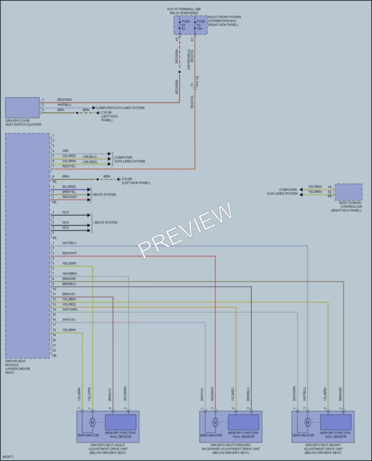 2024 BMW 840i Memory Systems wiring diagram preview
