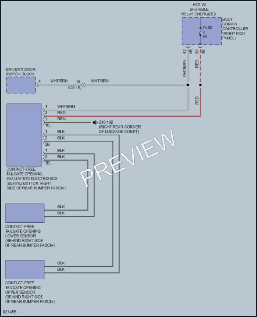 2024 BMW 840i Trunk Tailgate Fuel Door wiring diagram preview