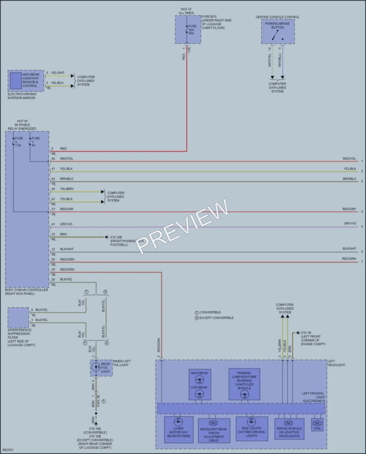 2024 BMW 840iGranCoupe Headlights wiring diagram preview