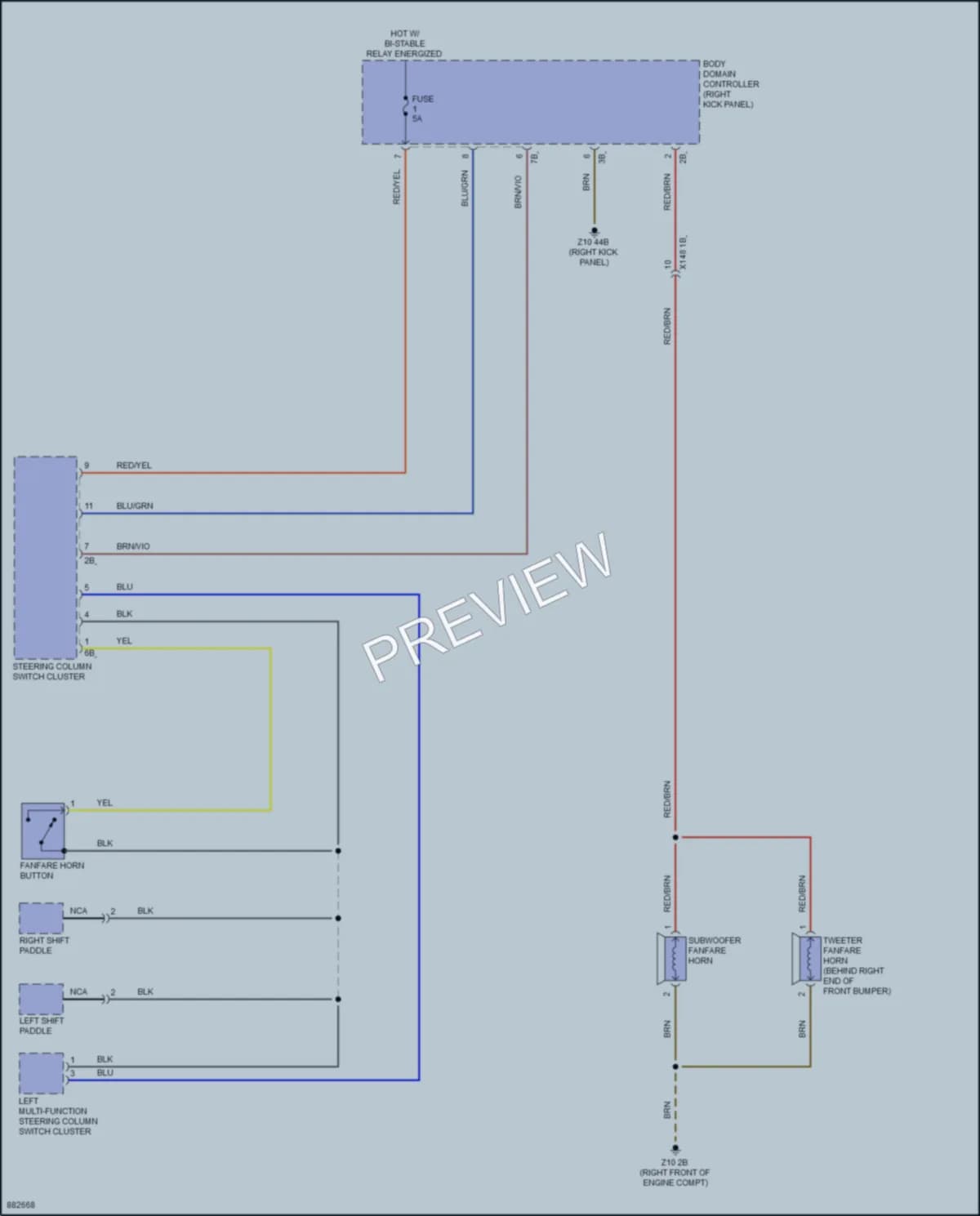 2024 BMW 840iGranCoupe Horn wiring diagram preview