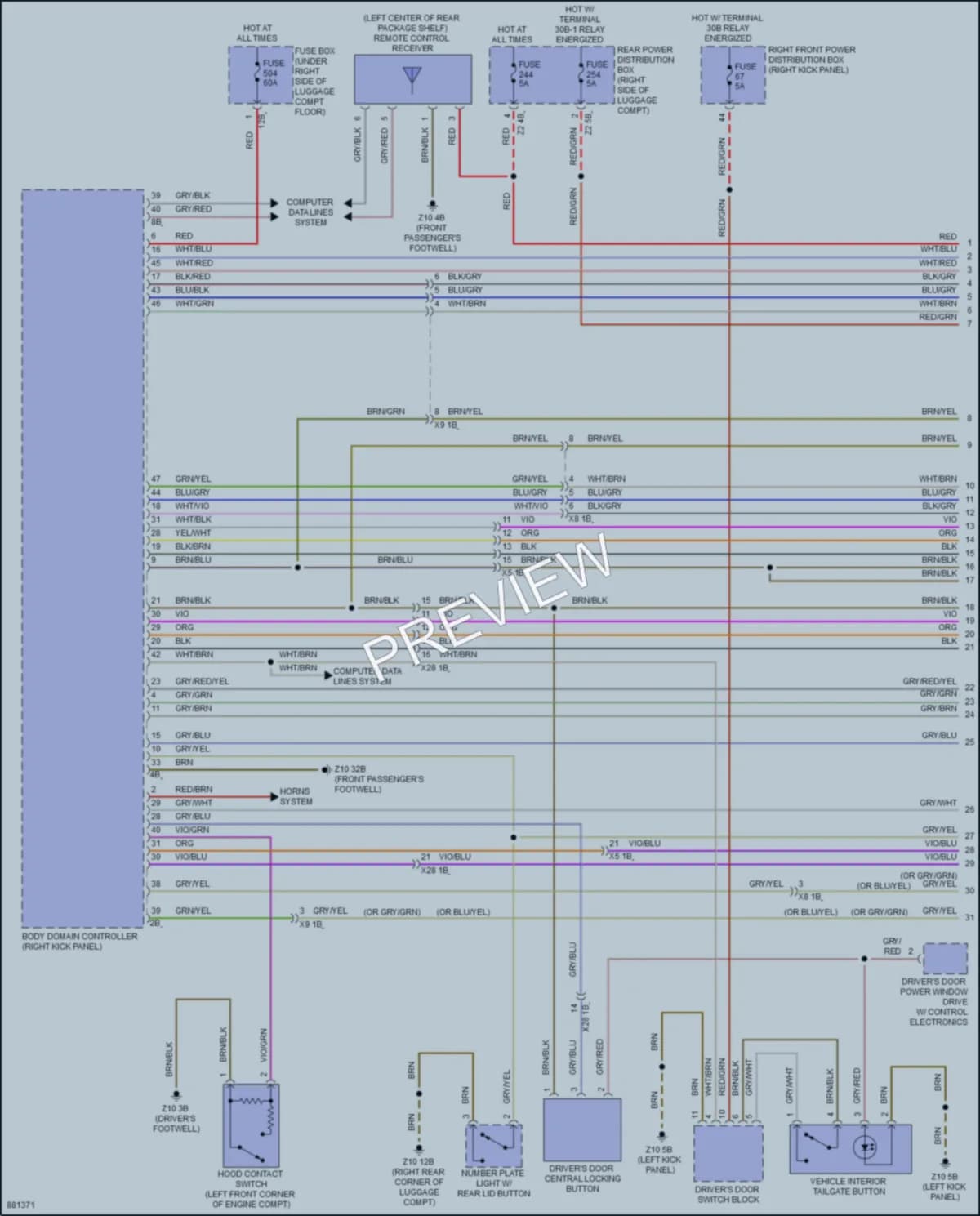 2024 BMW 840iGranCoupe Power Door Locks wiring diagram preview