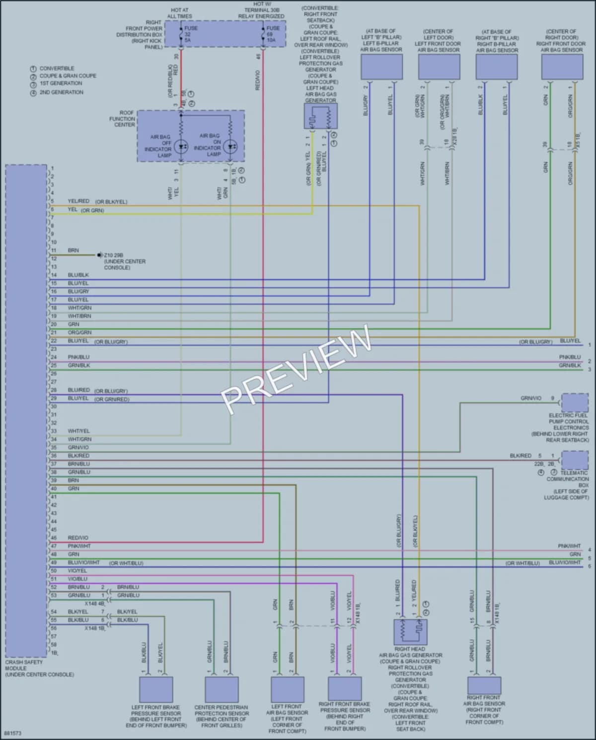 2024 BMW 840iGranCoupe Supplemental Restraints wiring diagram preview
