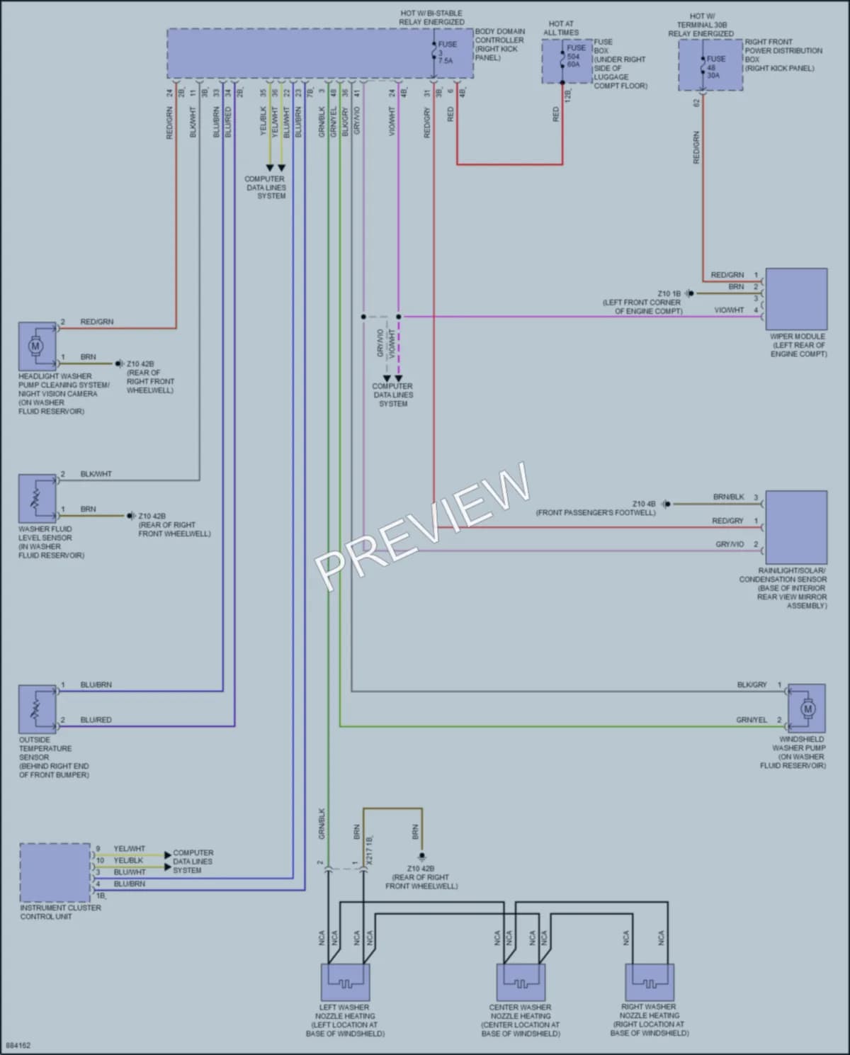 2024 BMW 840iGranCoupe Wiper Washer wiring diagram preview