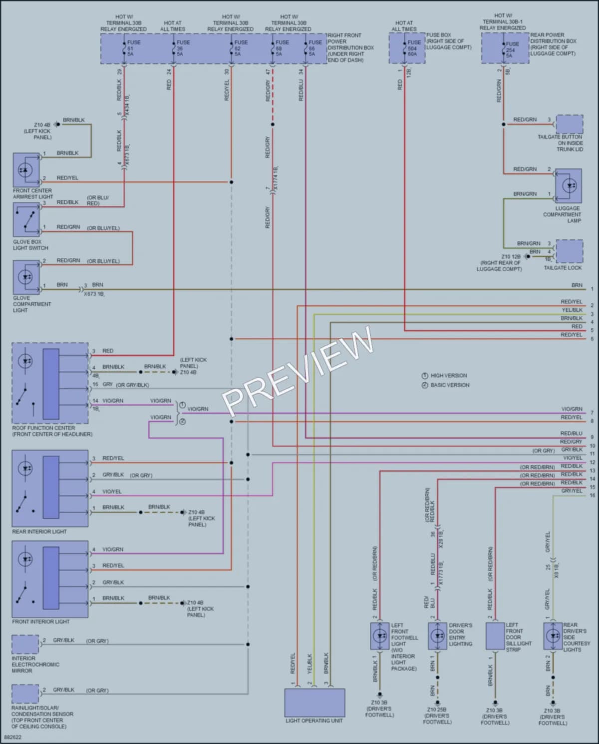 2024 BMW M2 Interior Lights wiring diagram preview