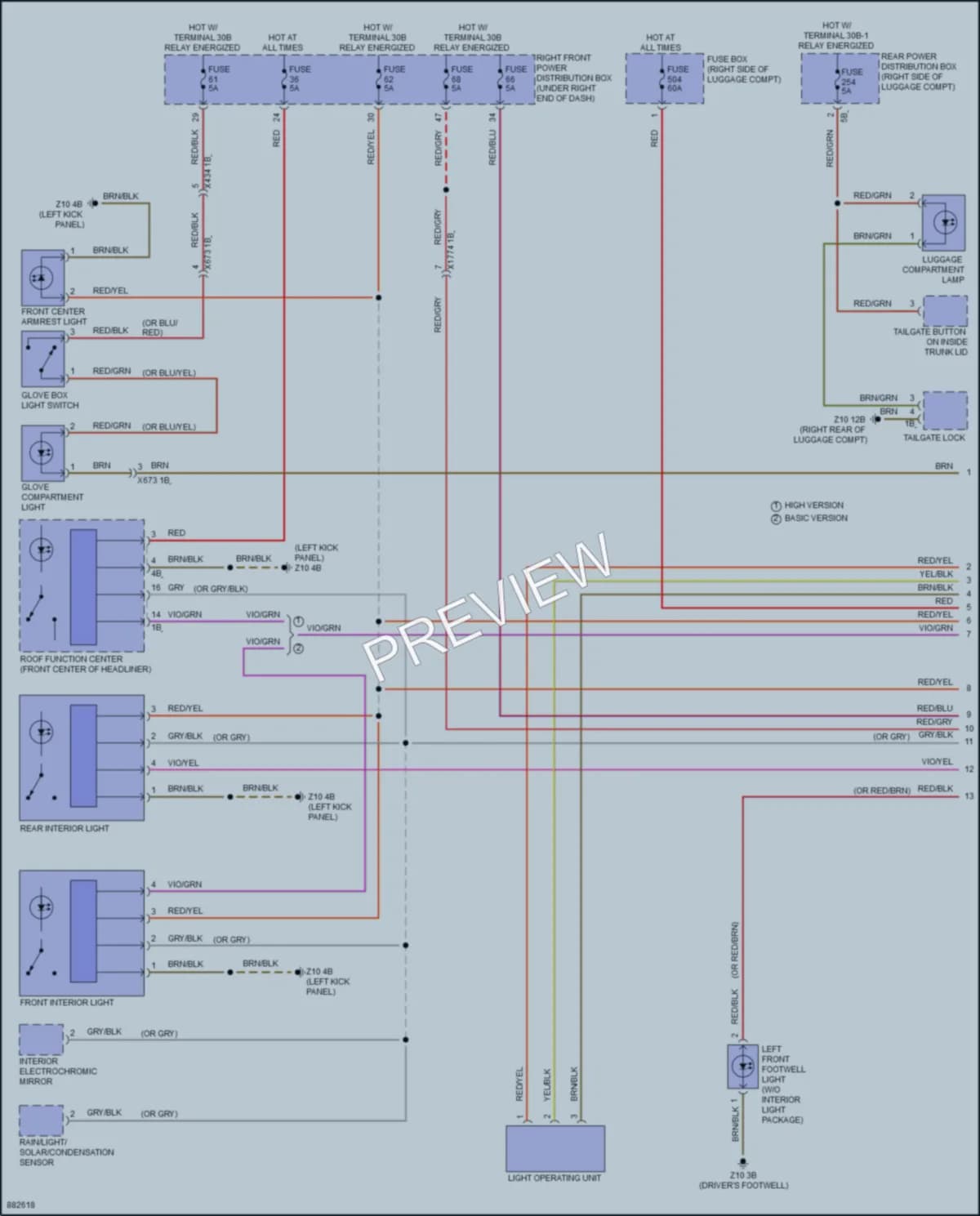 2024 BMW M240i Interior Lights wiring diagram preview