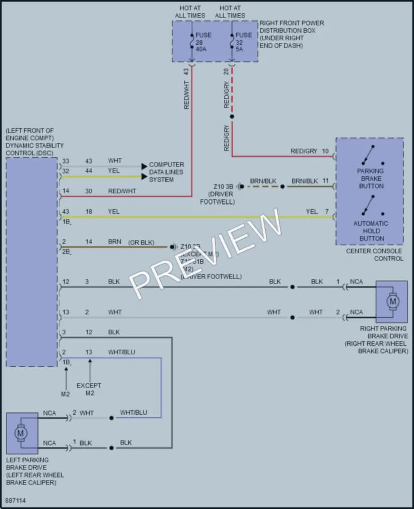 2024 BMW M240i Shift Interlock wiring diagram preview