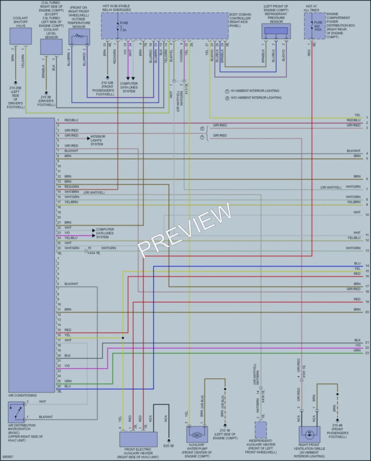 2024 BMW M3 Air Conditioning wiring diagram preview