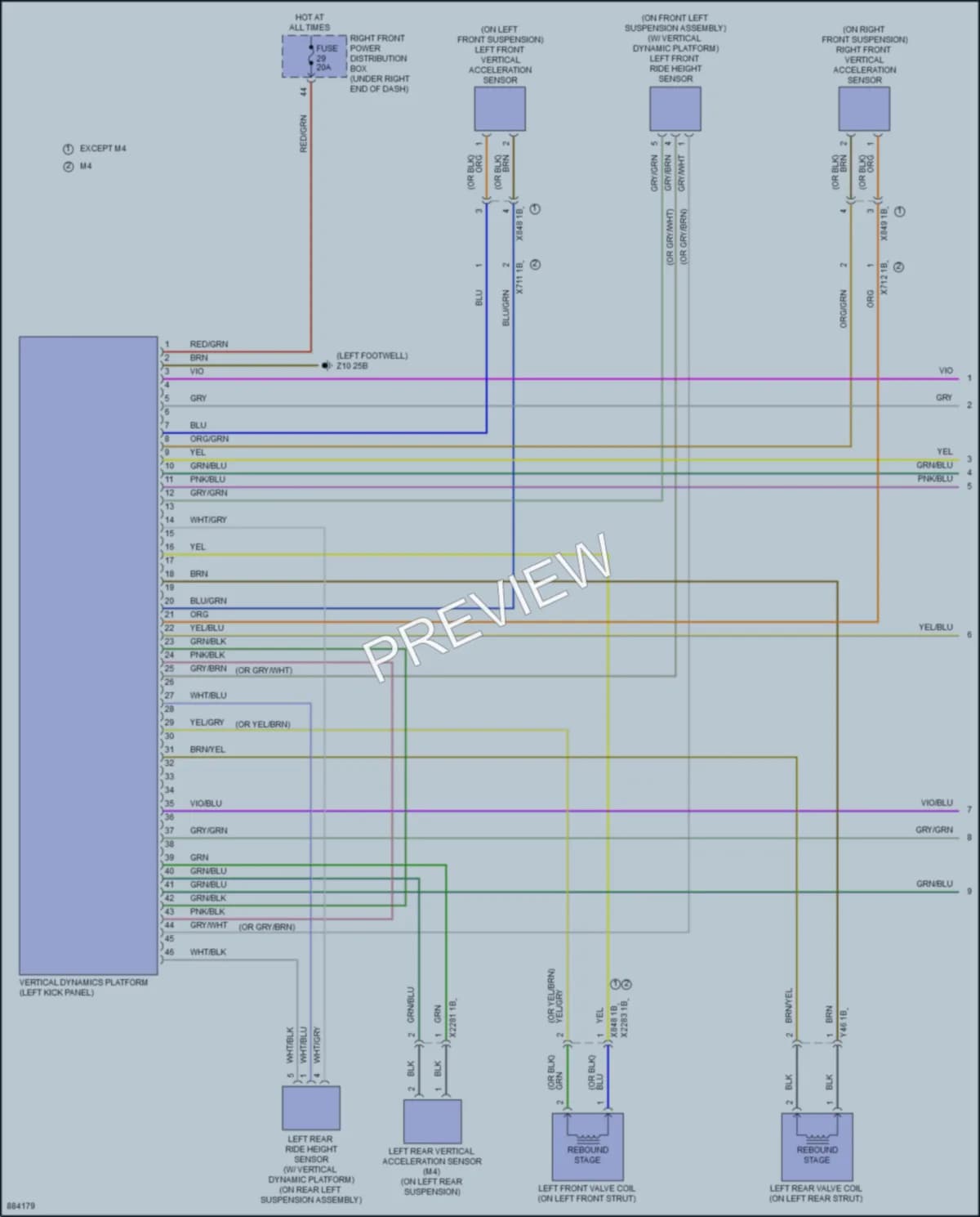 2024 BMW M4 Electronic Suspension wiring diagram preview