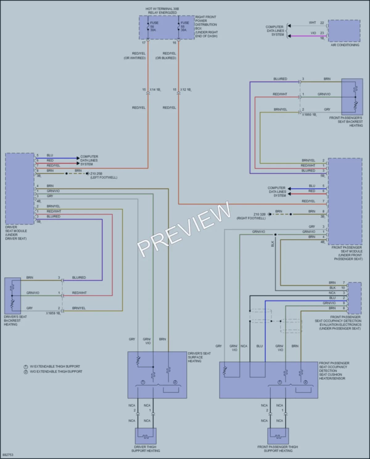 2024 BMW M4 Power Seats wiring diagram preview