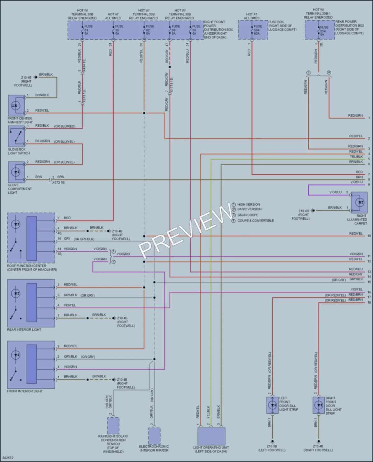 2024 BMW M440i Interior Lights wiring diagram preview