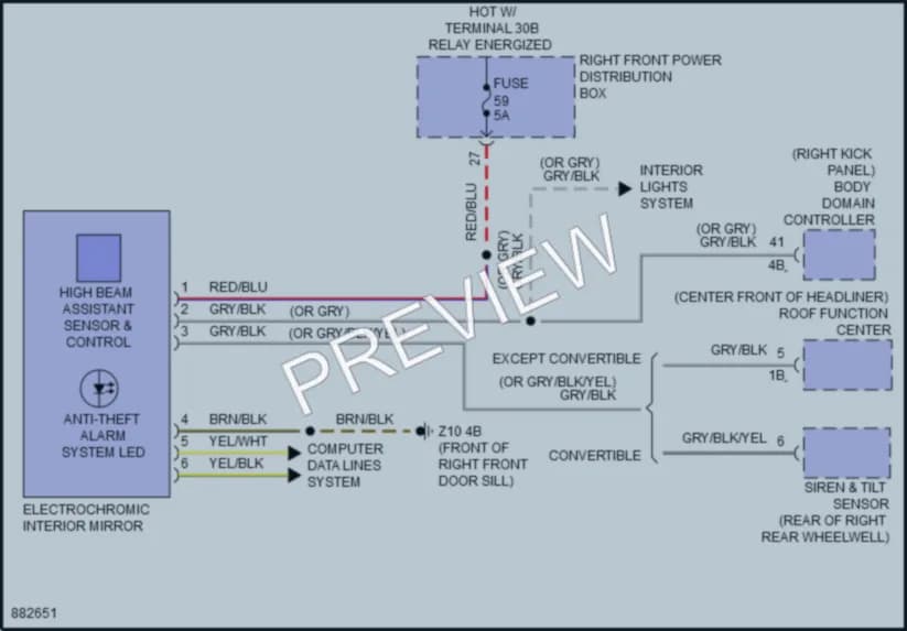 2024 BMW M440i Power Mirrors wiring diagram preview