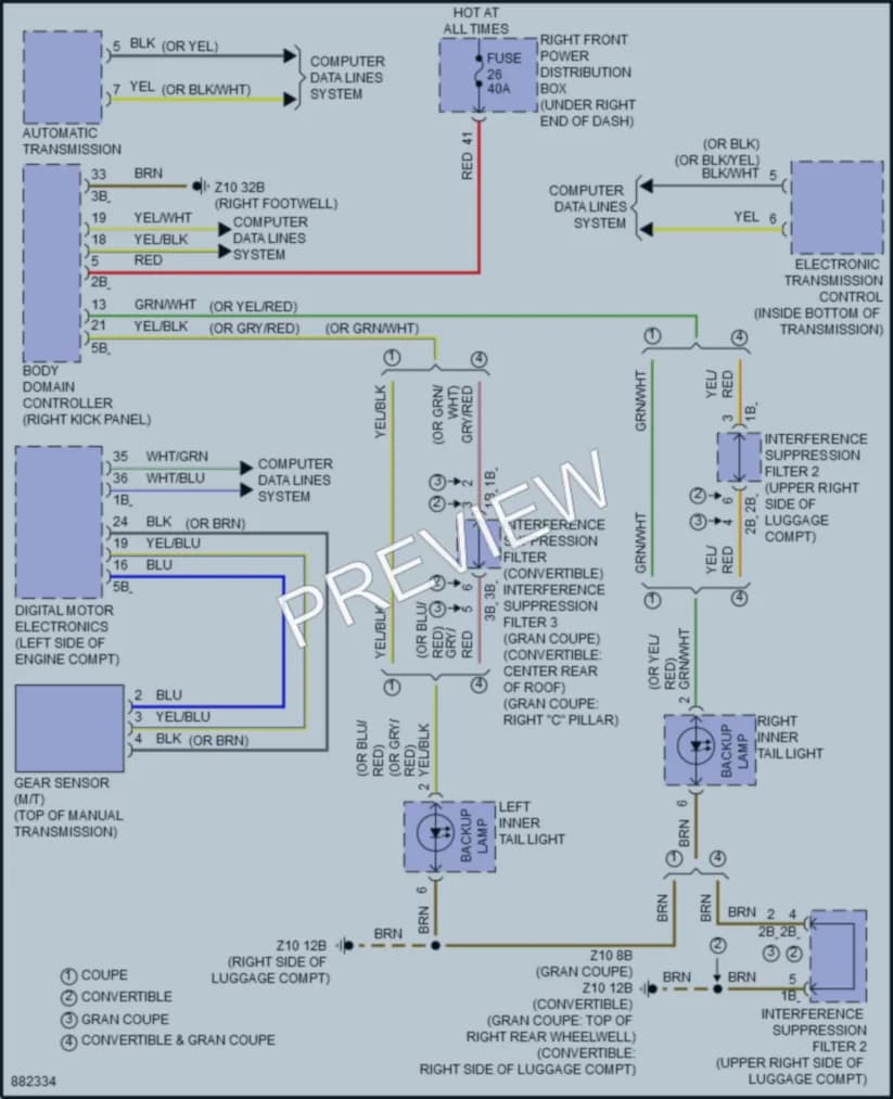2024 BMW M440iGranCoupe Exterior Lights wiring diagram preview