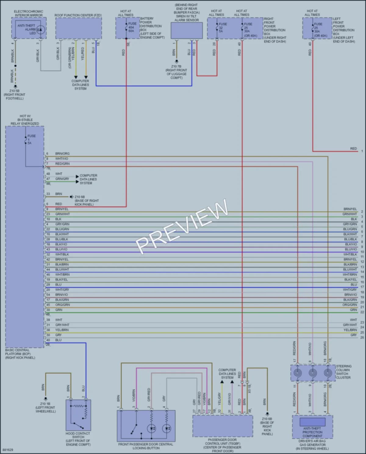 2024 BMW X1SAV Anti Theft wiring diagram preview
