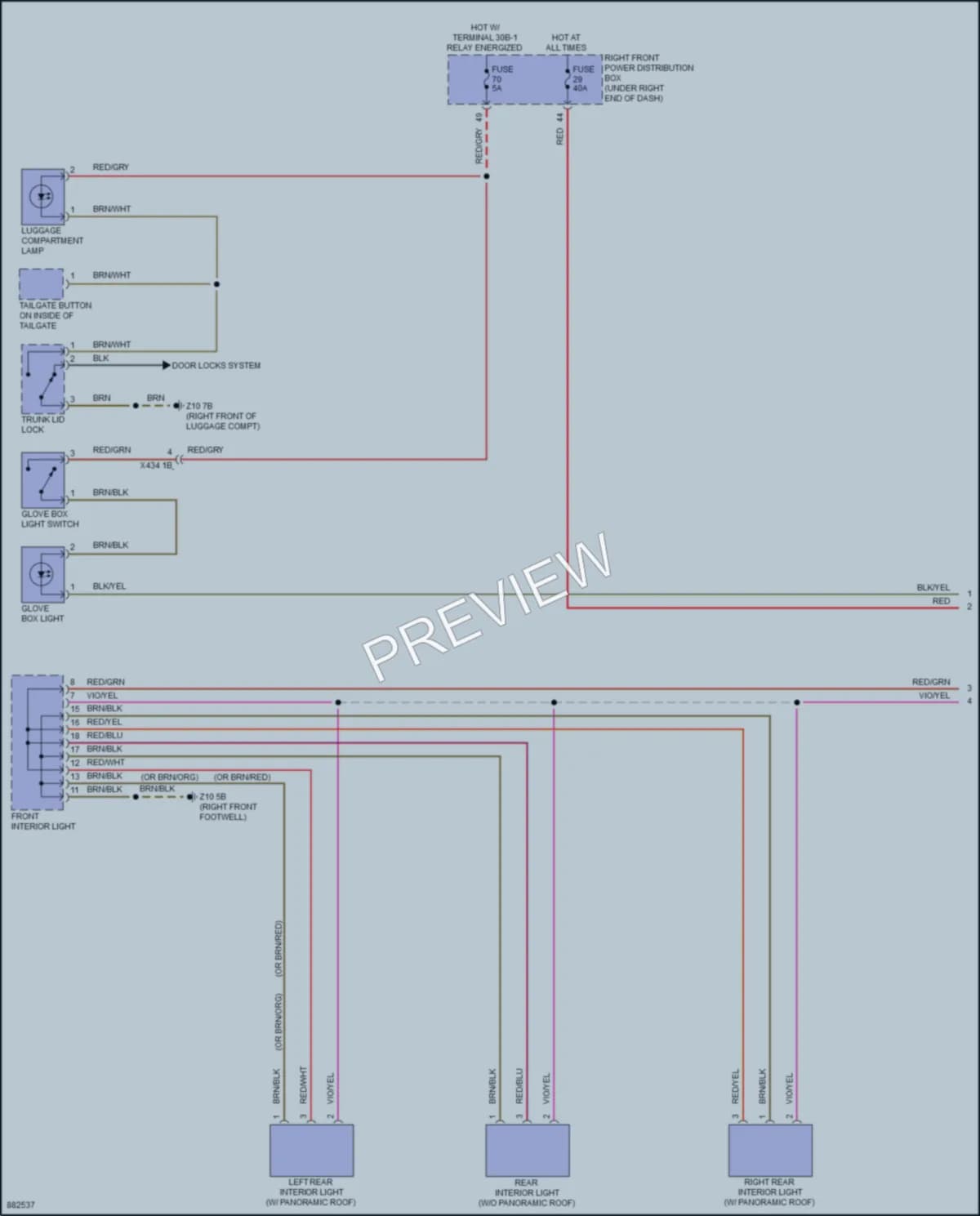 2024 BMW X1SAV Interior Lights wiring diagram preview