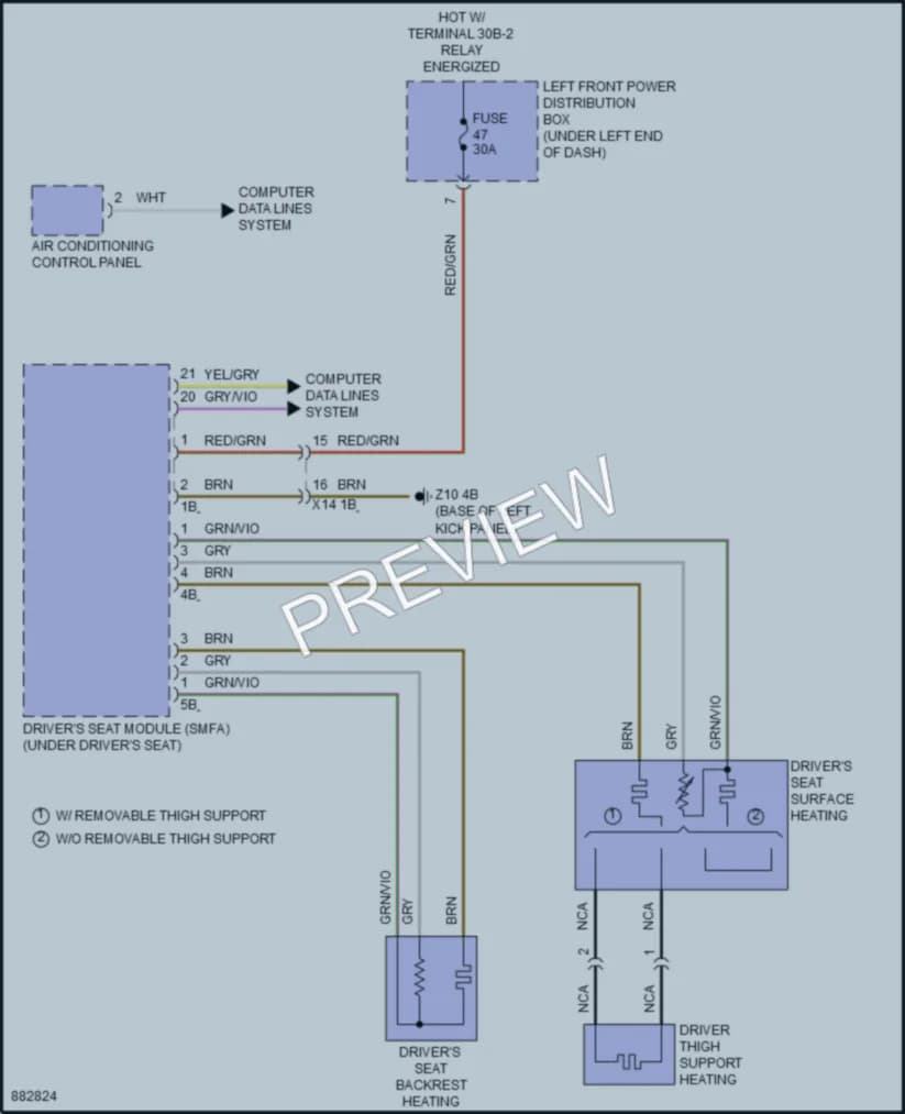 2024 BMW X1SAV Power Seats wiring diagram preview