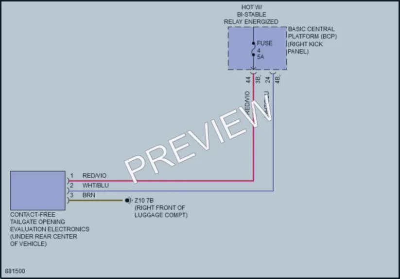 2024 BMW X2 Trunk Tailgate Fuel Door wiring diagram preview