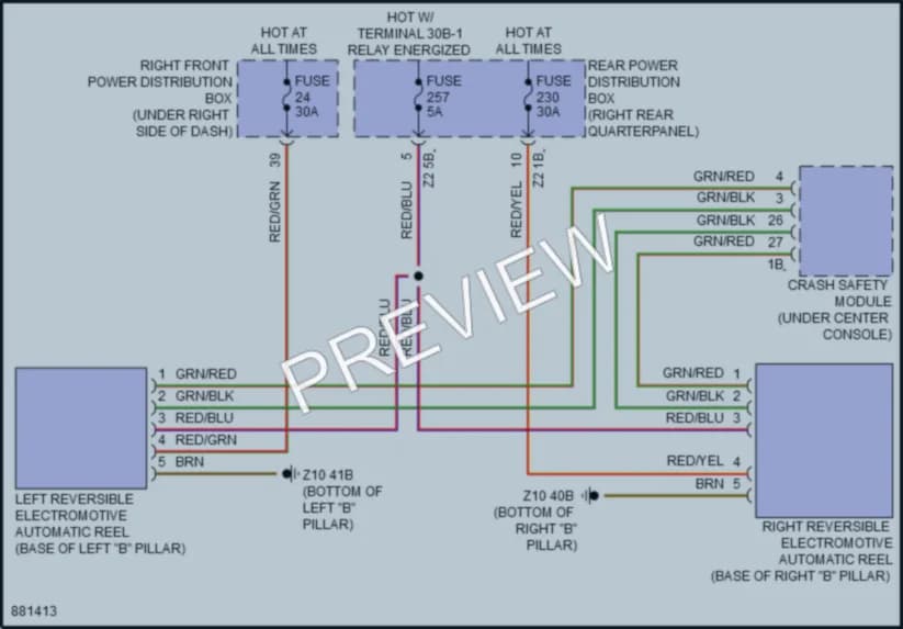 2024 BMW X3M Passive Restraints wiring diagram preview