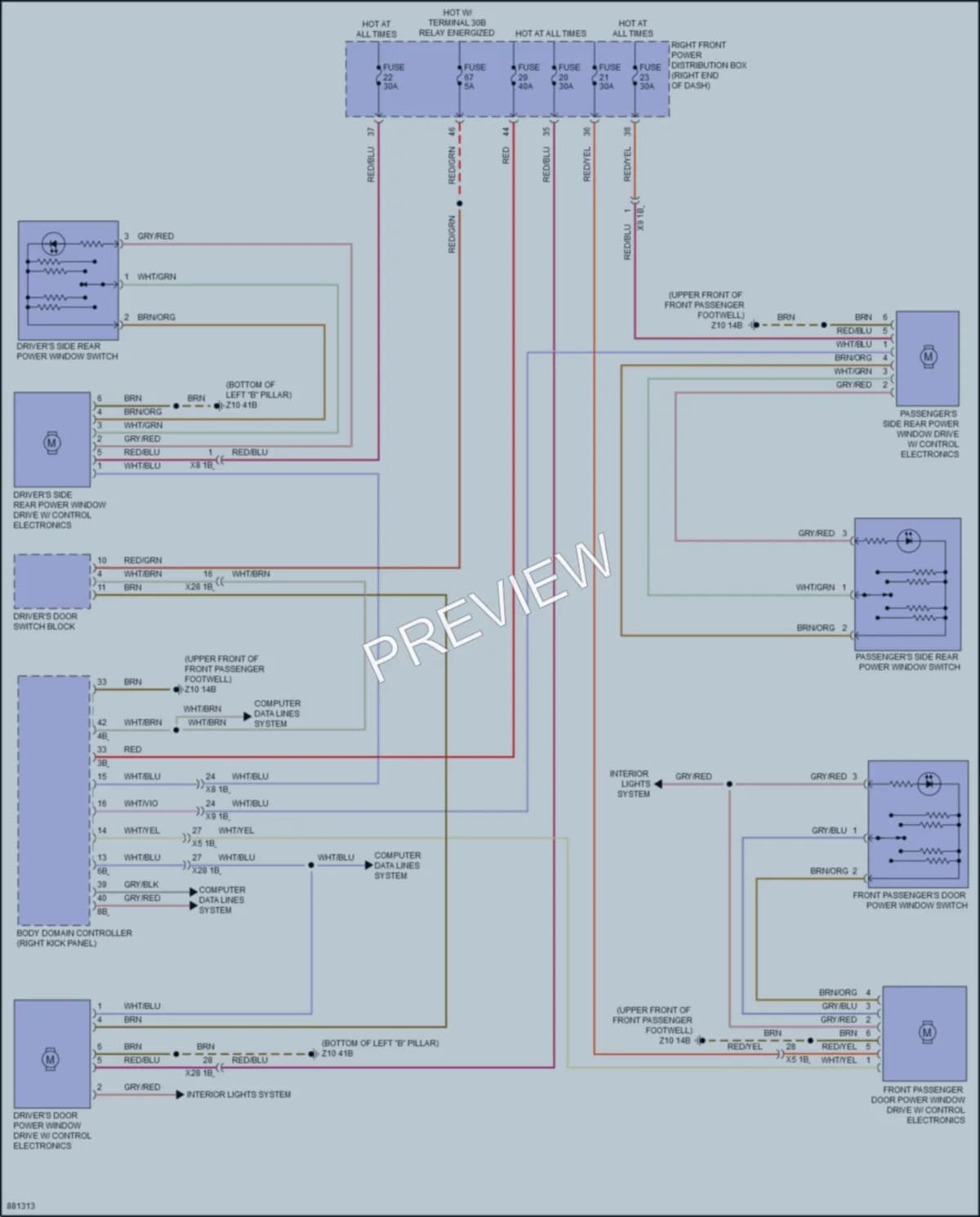 2024 BMW X4 Power Windows wiring diagram preview