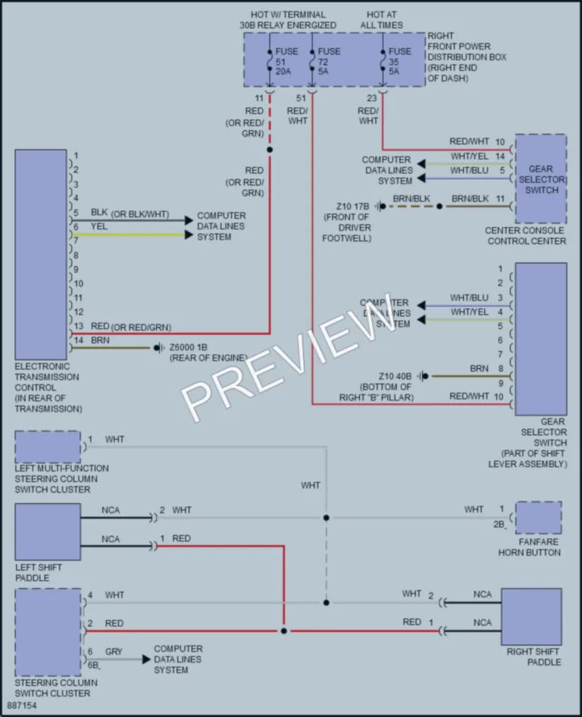 2024 BMW X4M Transmission wiring diagram preview