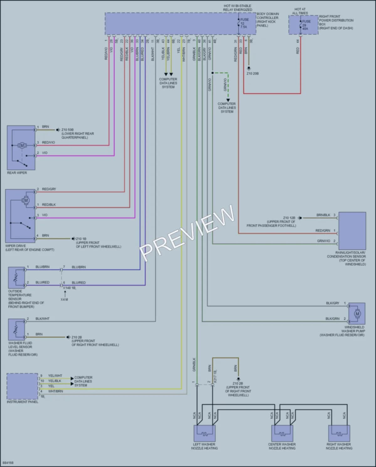 2024 BMW X4M Wiper Washer wiring diagram preview